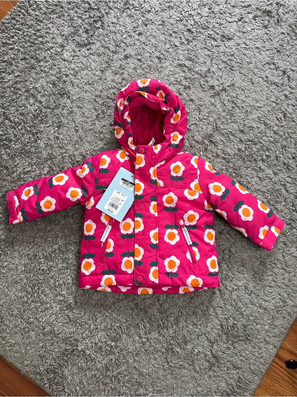 Carter's Bright Pink Floral Hooded Jacket